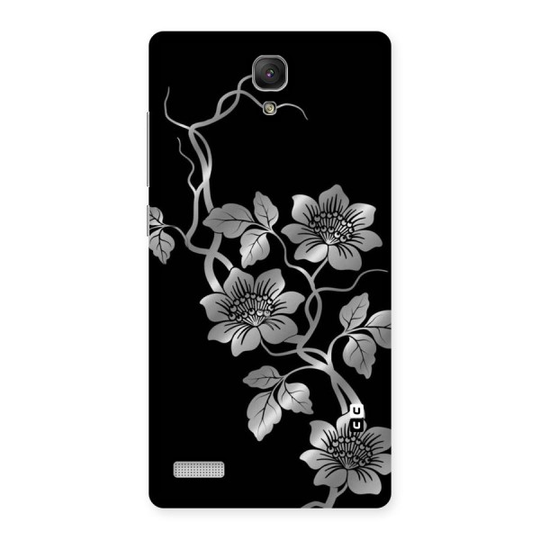 Silver Grey Flowers Back Case for Redmi Note Prime