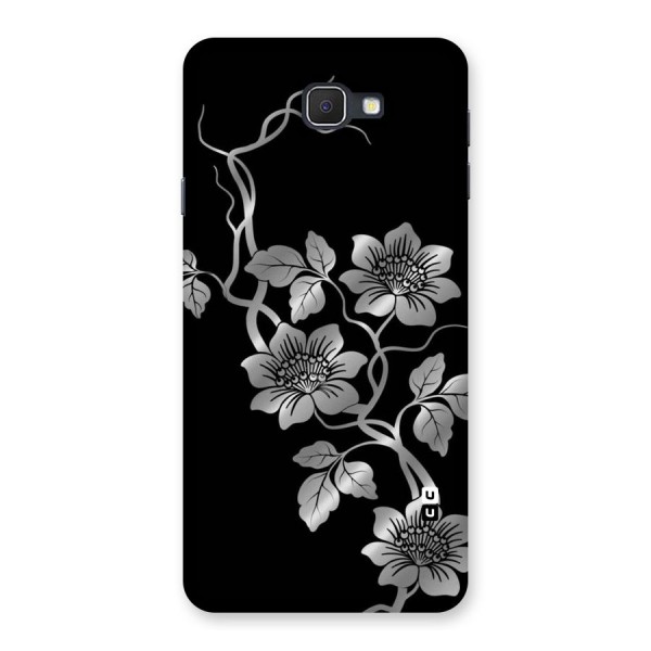 Silver Grey Flowers Back Case for Samsung Galaxy J7 Prime