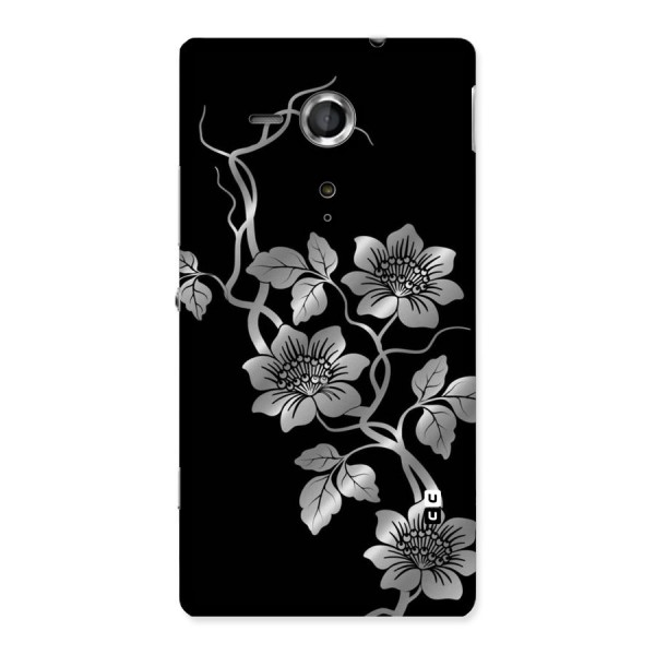 Silver Grey Flowers Back Case for Sony Xperia SP