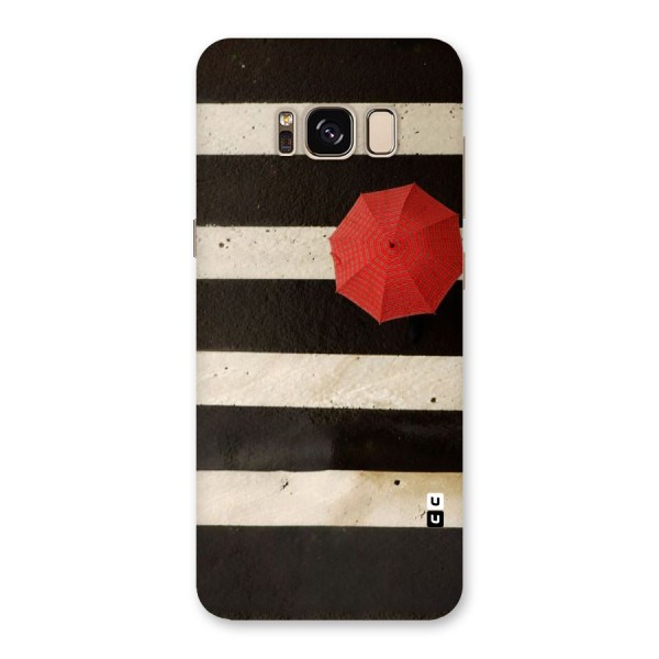 Single Red Umbrella Stripes Back Case for Galaxy S8