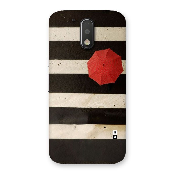 Single Red Umbrella Stripes Back Case for Motorola Moto G4 Plus