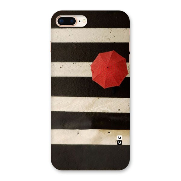 Single Red Umbrella Stripes Back Case for iPhone 8 Plus