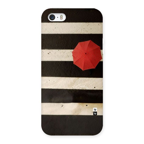 Single Red Umbrella Stripes Back Case for iPhone SE