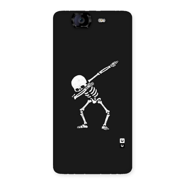 Skeleton Dab White Back Case for Canvas Knight A350
