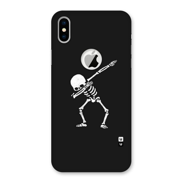 Skeleton Dab White Back Case for iPhone XS Logo Cut