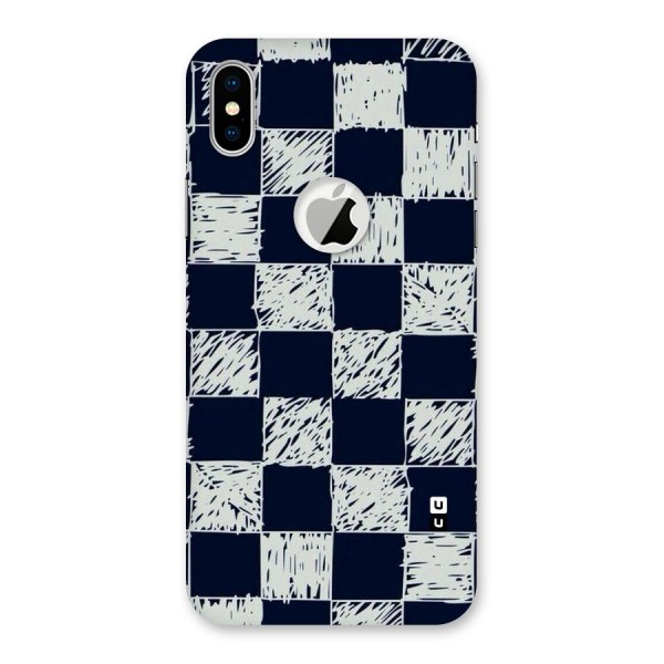 Sketchy Check Design Back Case for iPhone X Logo Cut