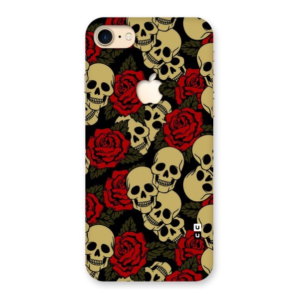 Skulled Roses Back Case for iPhone 7 Apple Cut