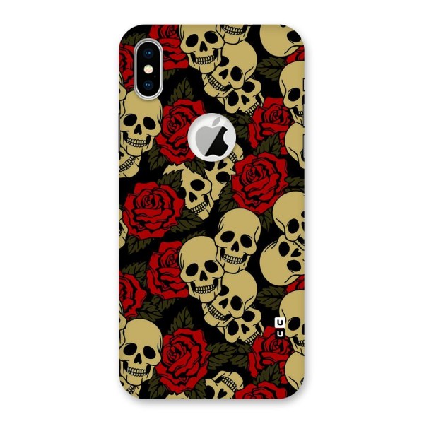 Skulled Roses Back Case for iPhone X Logo Cut