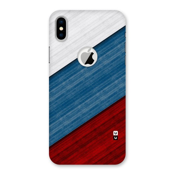 Slant Beautiful Stripe Back Case for iPhone XS Logo Cut