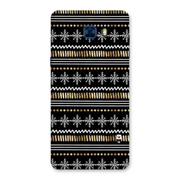 Snowflakes Gold Back Case for Galaxy C7 Pro
