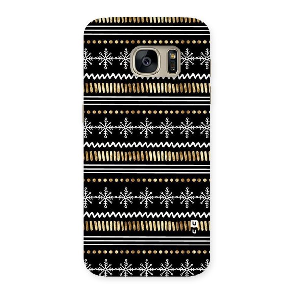 Snowflakes Gold Back Case for Galaxy S7