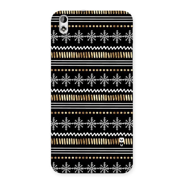 Snowflakes Gold Back Case for HTC Desire 816g