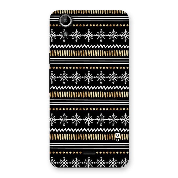 Snowflakes Gold Back Case for Micromax Canvas Selfie Lens Q345
