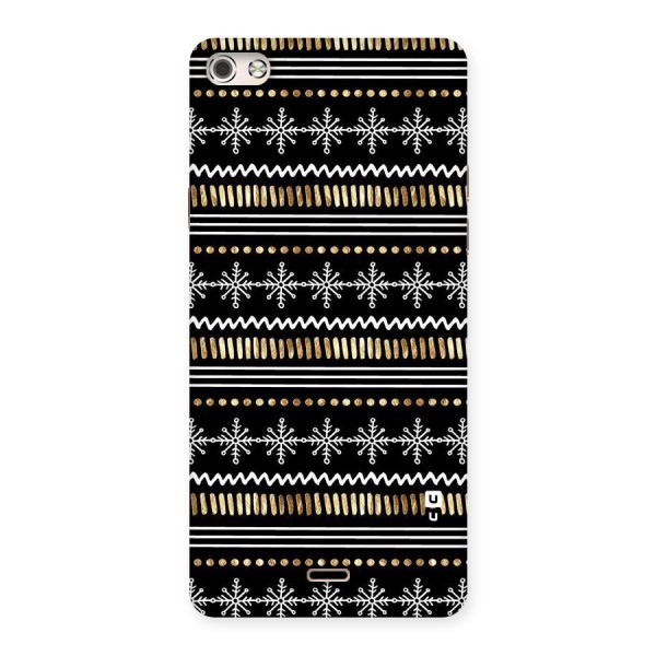 Snowflakes Gold Back Case for Micromax Canvas Silver 5