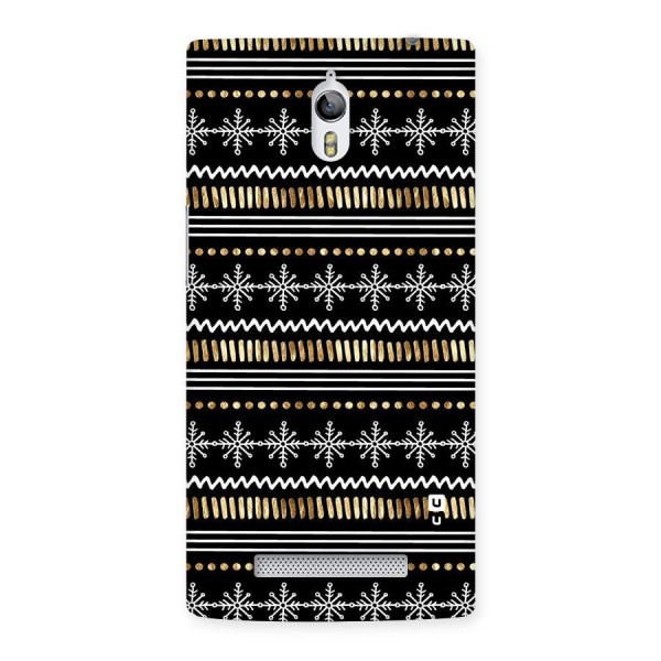 Snowflakes Gold Back Case for Oppo Find 7