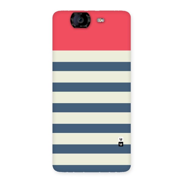 Solid Orange And Stripes Back Case for Canvas Knight A350