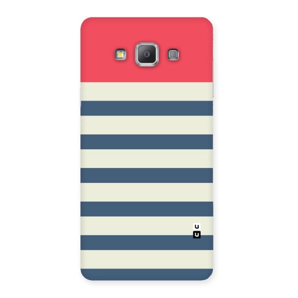 Solid Orange And Stripes Back Case for Galaxy A7