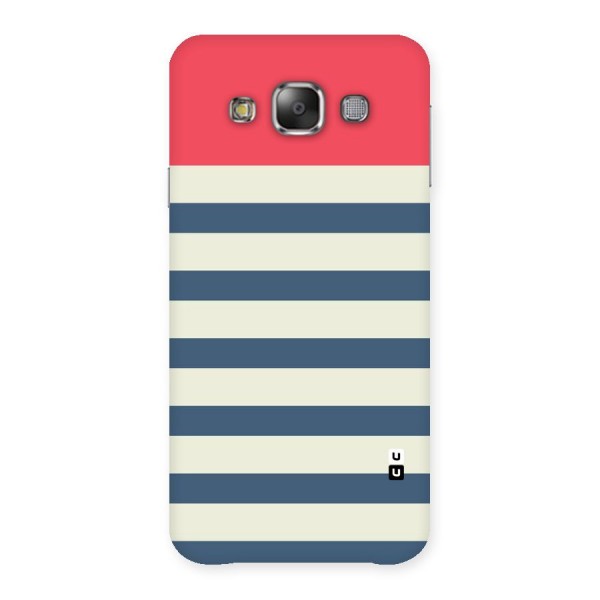 Solid Orange And Stripes Back Case for Galaxy E7