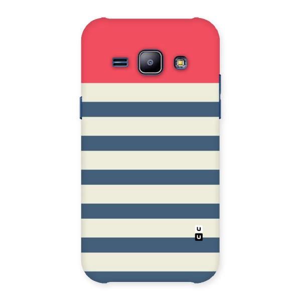 Solid Orange And Stripes Back Case for Galaxy J1