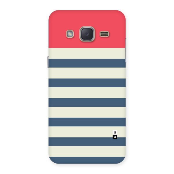 Solid Orange And Stripes Back Case for Galaxy J2