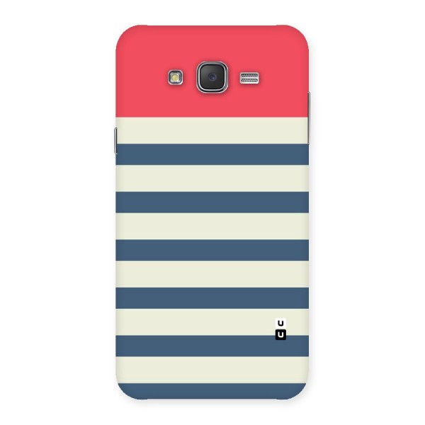 Solid Orange And Stripes Back Case for Galaxy J7