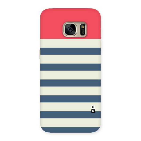 Solid Orange And Stripes Back Case for Galaxy S7