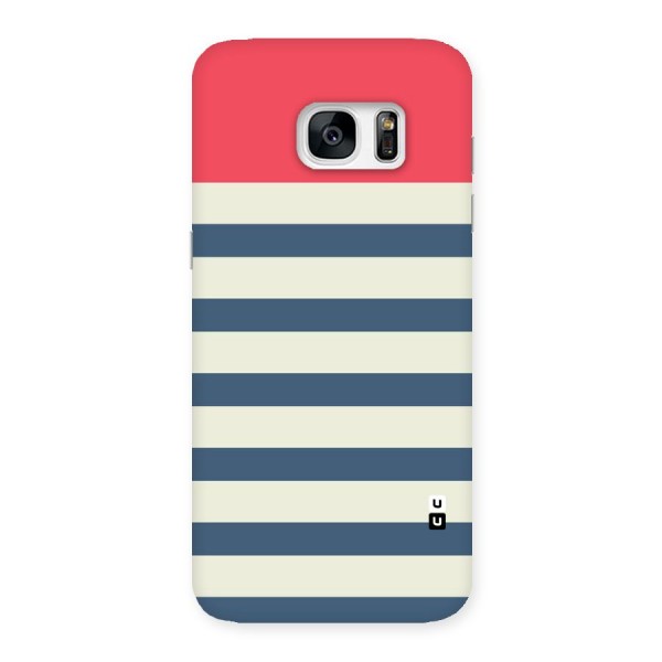 Solid Orange And Stripes Back Case for Galaxy S7 Edge