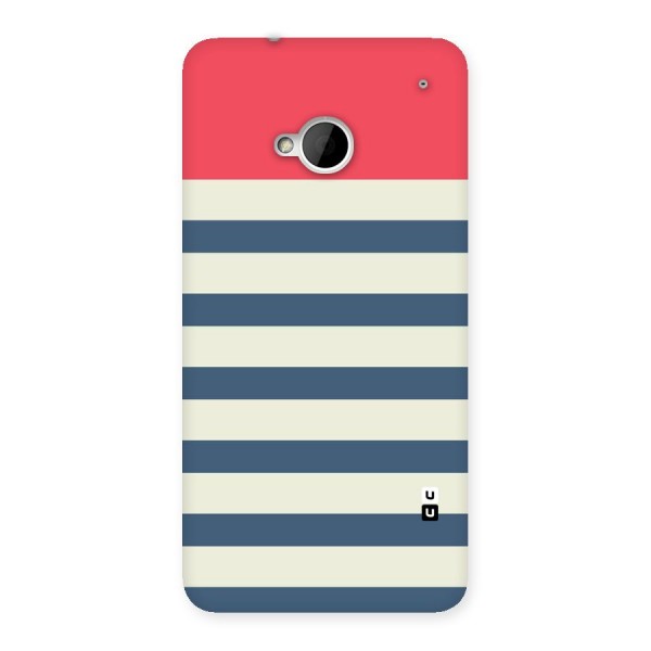 Solid Orange And Stripes Back Case for HTC One M7