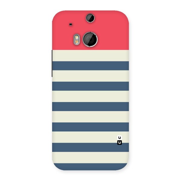 Solid Orange And Stripes Back Case for HTC One M8