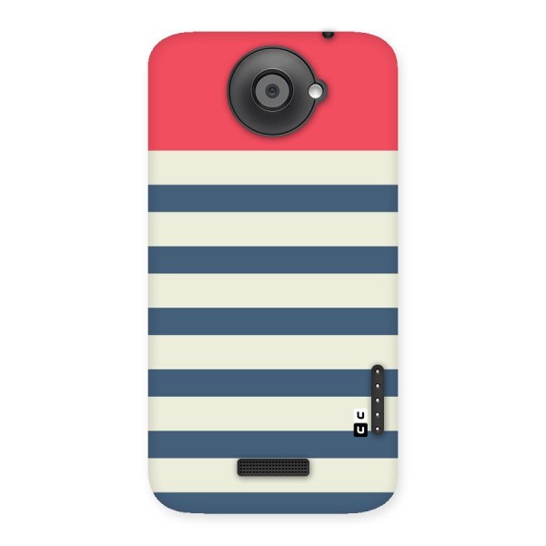 Solid Orange And Stripes Back Case for HTC One X