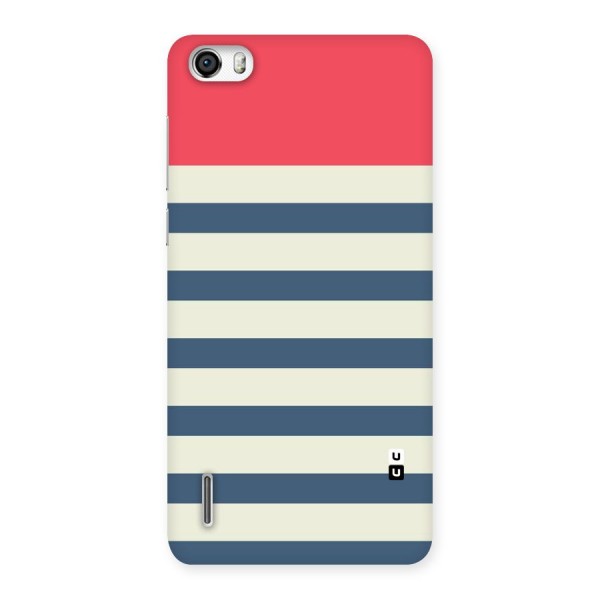 Solid Orange And Stripes Back Case for Honor 6