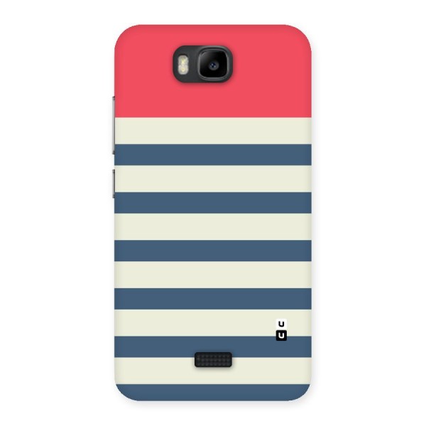 Solid Orange And Stripes Back Case for Honor Bee