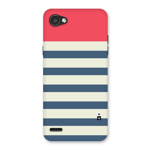 Solid Orange And Stripes Back Case for LG Q6