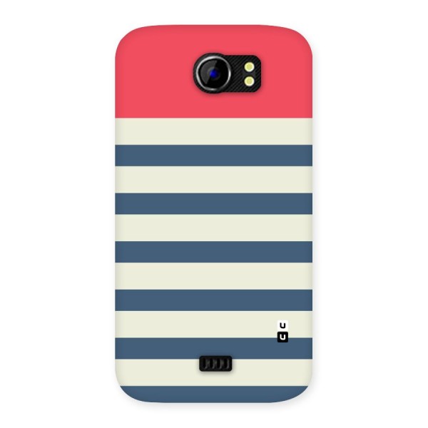 Solid Orange And Stripes Back Case for Micromax Canvas 2 A110