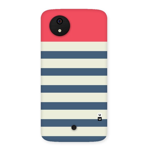 Solid Orange And Stripes Back Case for Micromax Canvas A1