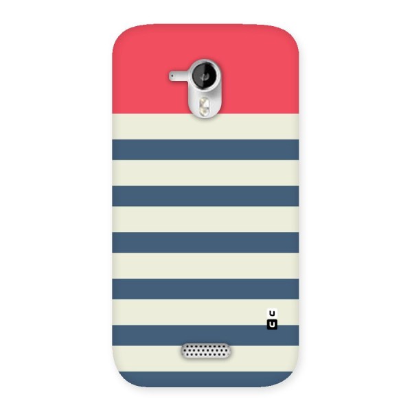 Solid Orange And Stripes Back Case for Micromax Canvas HD A116