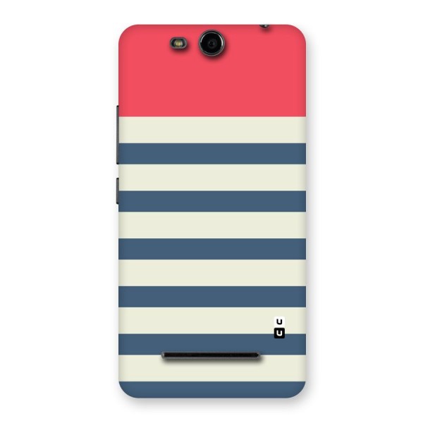 Solid Orange And Stripes Back Case for Micromax Canvas Juice 3 Q392