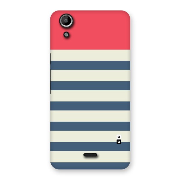 Solid Orange And Stripes Back Case for Micromax Canvas Selfie Lens Q345