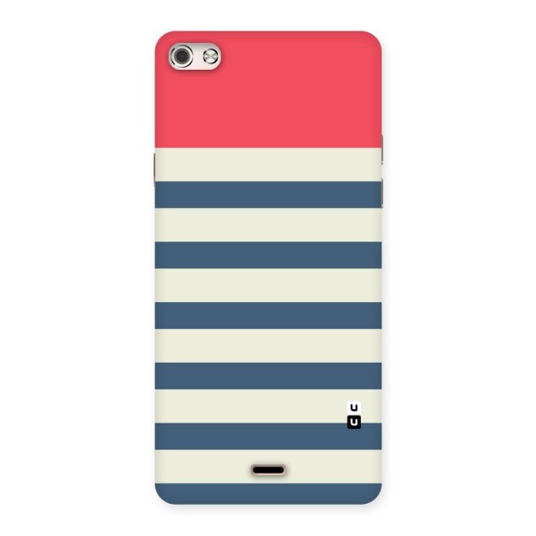 Solid Orange And Stripes Back Case for Micromax Canvas Silver 5