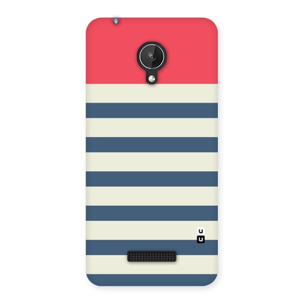 Solid Orange And Stripes Back Case for Micromax Canvas Spark Q380