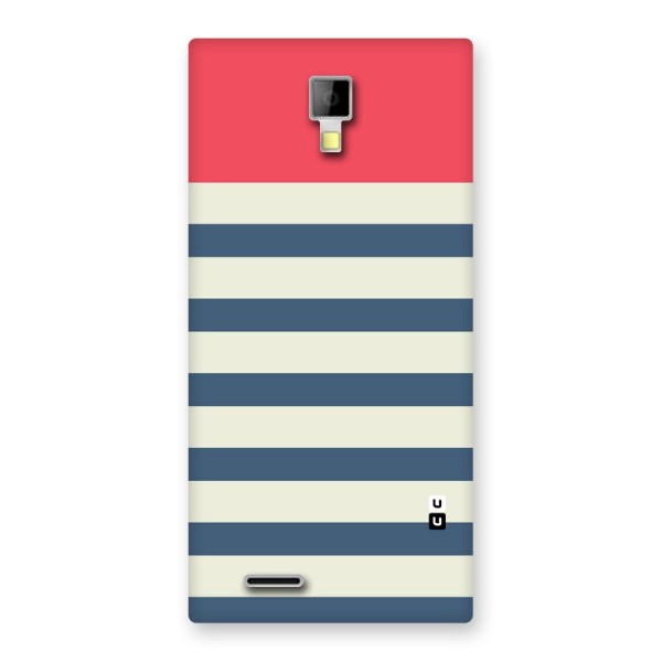 Solid Orange And Stripes Back Case for Micromax Canvas Xpress A99