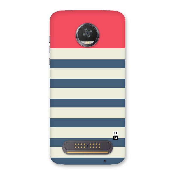 Solid Orange And Stripes Back Case for Moto Z2 Play