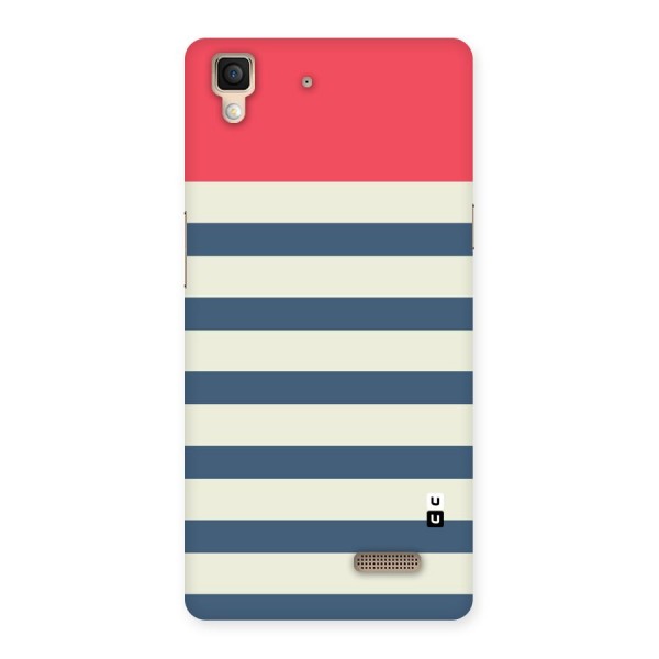 Solid Orange And Stripes Back Case for Oppo R7