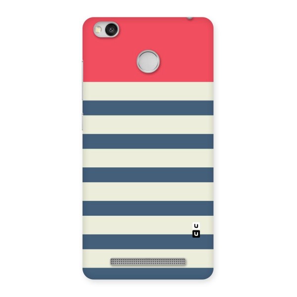 Solid Orange And Stripes Back Case for Redmi 3S Prime