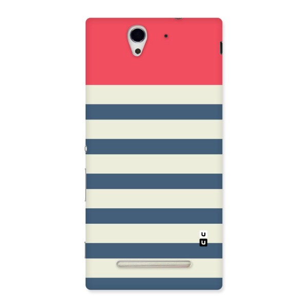 Solid Orange And Stripes Back Case for Sony Xperia C3