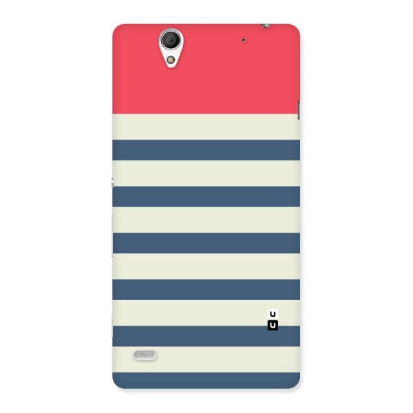 Solid Orange And Stripes Back Case for Sony Xperia C4