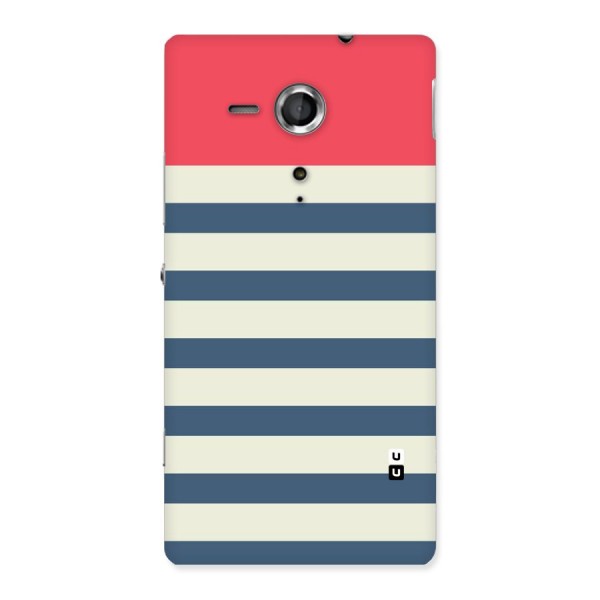 Solid Orange And Stripes Back Case for Sony Xperia SP