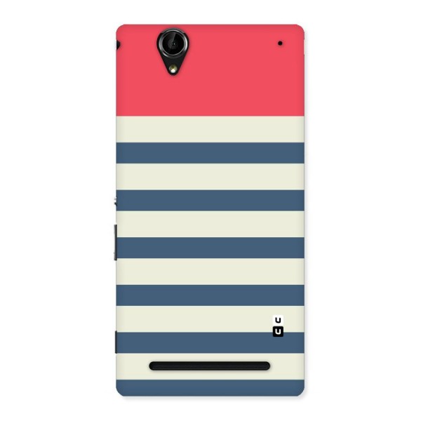 Solid Orange And Stripes Back Case for Sony Xperia T2