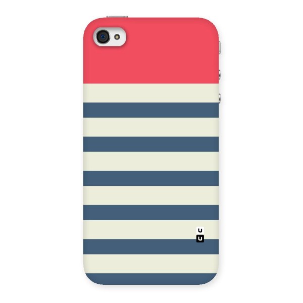 Solid Orange And Stripes Back Case for iPhone 4 4s