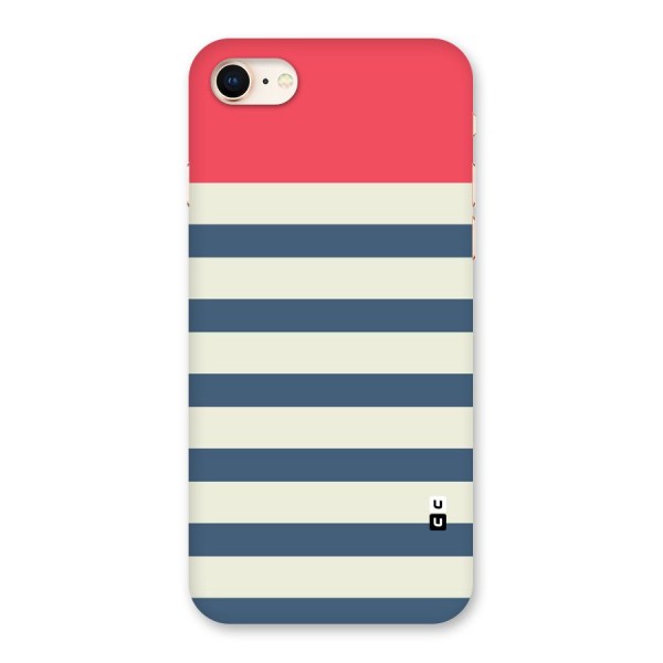 Solid Orange And Stripes Back Case for iPhone 8